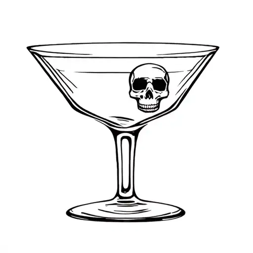 Martini Glass With A Skull