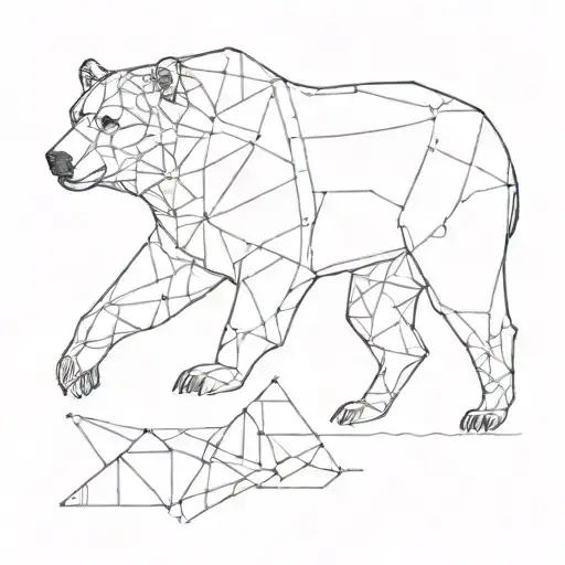 A Unique Tattoo Design Of A Bear And Bull Made Up Of Stock Market Charts And Graphs