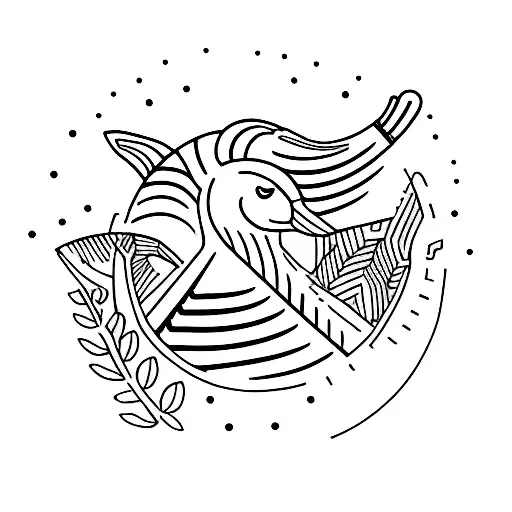 Goose And A Cat Facing Eachother