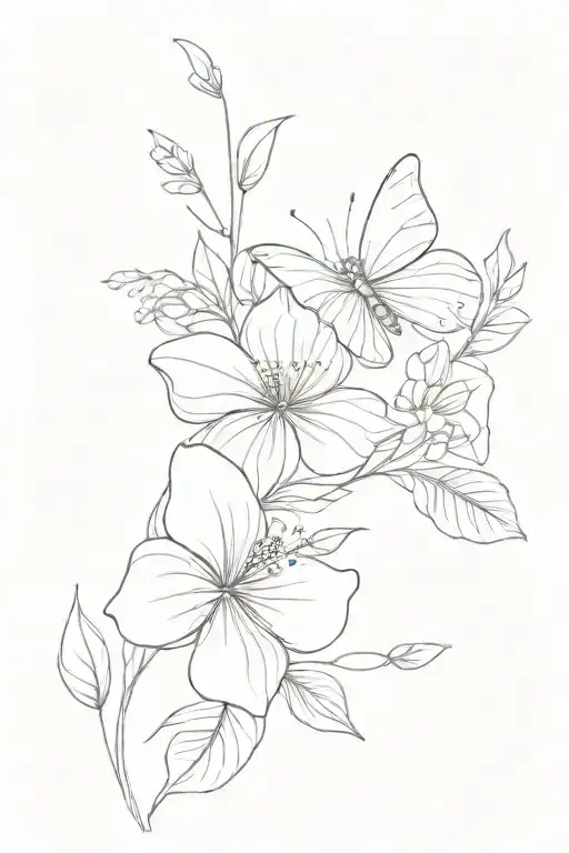 Butterfly And Birthflower December Birth Flower