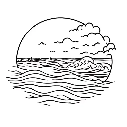 Beach And Waves Flowing