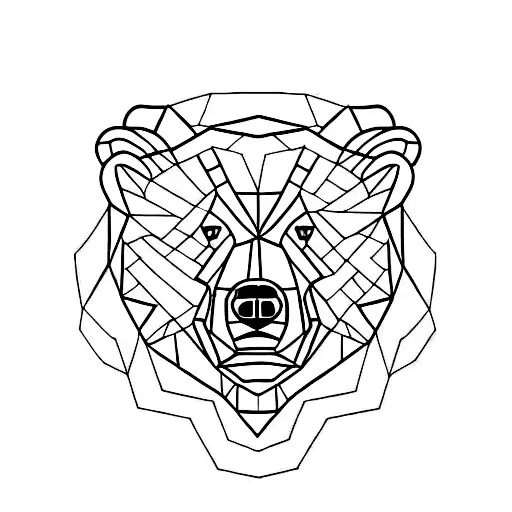 Bear Surrounded By Geometric Shapes
