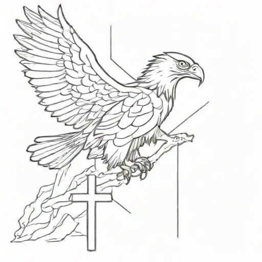 Eagle At Foot Of Cross