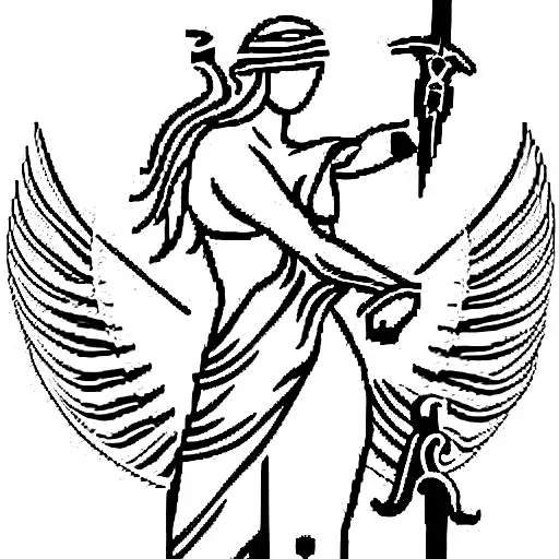 Roman Goddess Victoria With Sword And Wings