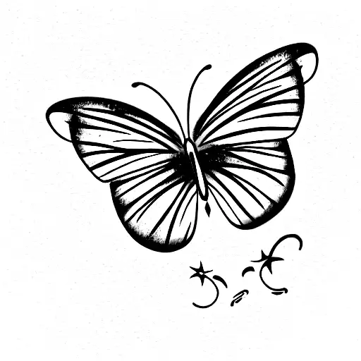 Blue Butterflies With The Name Zoe In Script