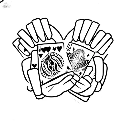 A Poker Hand With All The Cards On Fire