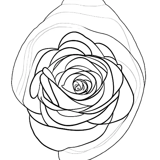 Minimalist Outline Of A Rose Formed By Jzl Initials