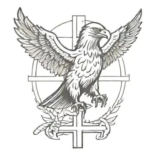Eagle At Foot Of Cross