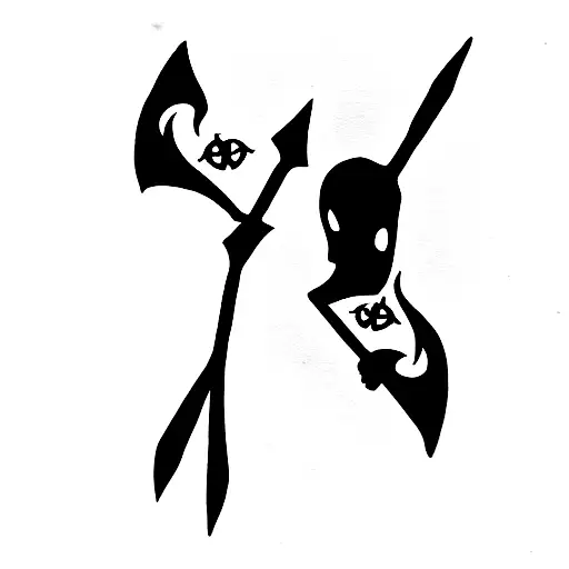 Matching Ghost Tattoos One Holding A Scythe The Other Holding A Katana