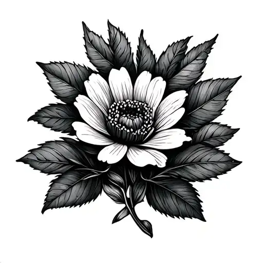 December Birth Flower With January Birth Flower Intertwined