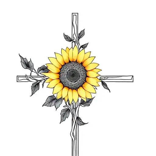 Sunflower Cross With Flowers