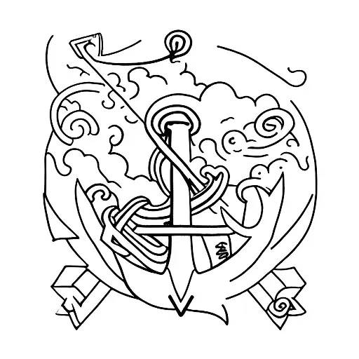 Anchor With Letter E And G