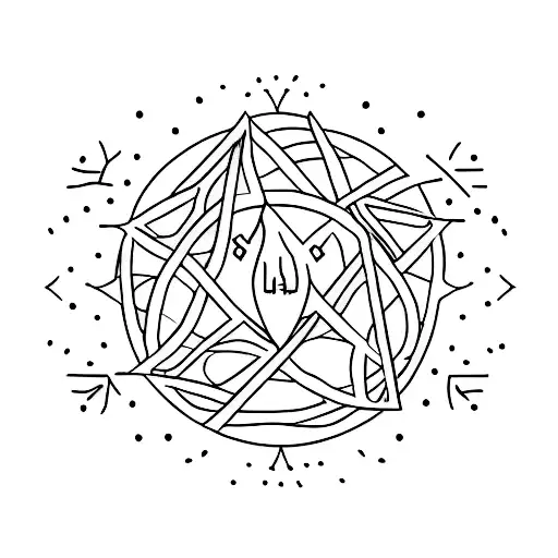 A Minimalist Tattoo Of A Moonlit Forest With Positive Energy Radiating From It