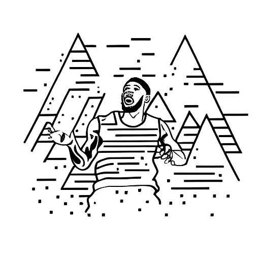 Basketball Player With A Mountain Backdrop
