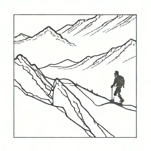 Man Trekking On Mountain Range