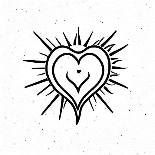 Sun Moon And Star With Heart Or Love