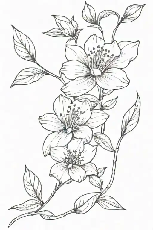 March Birth Flower And July Birth Flower Intertwined