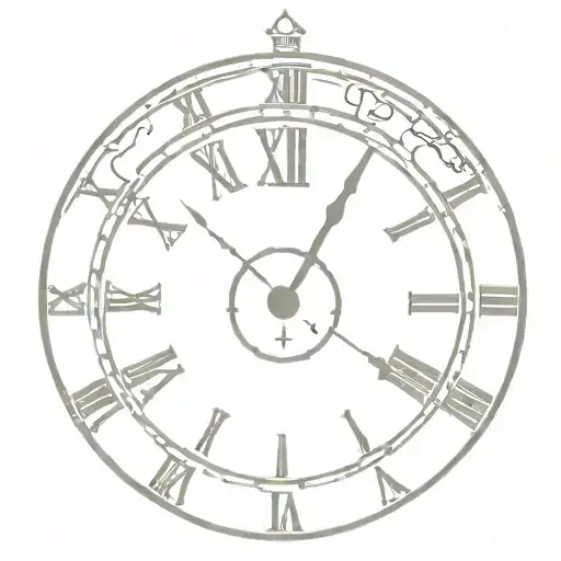 Clock Face With Roman Numerals With Hands Pointing At 10 And 21