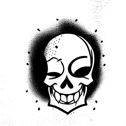 Half Skull Half Smiley Face