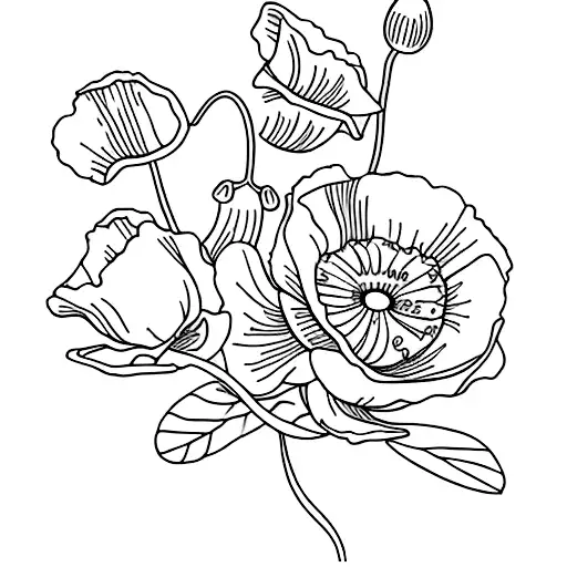 Fineline Poppy And Lily Of The Valley Bouquet