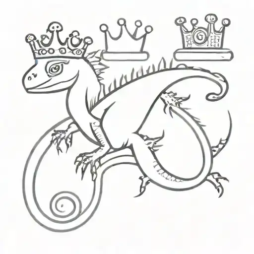 Lizard With Crown