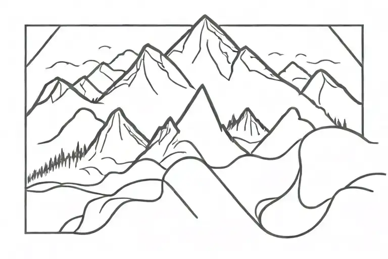 Mountain With Hiddel Letter P Letter