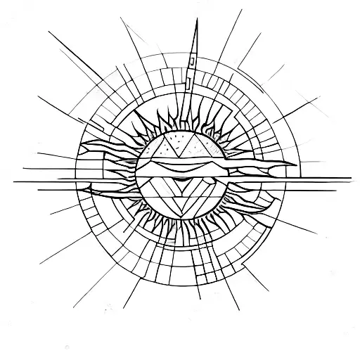 Geometric Sun Ray Modern Lines