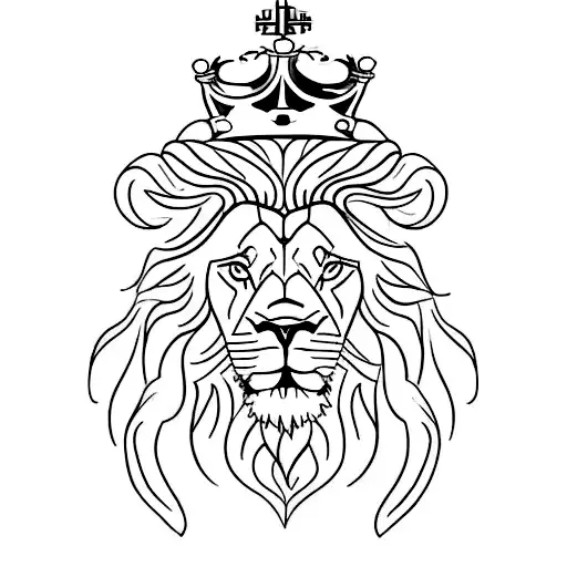 Lion Profile With Crown
