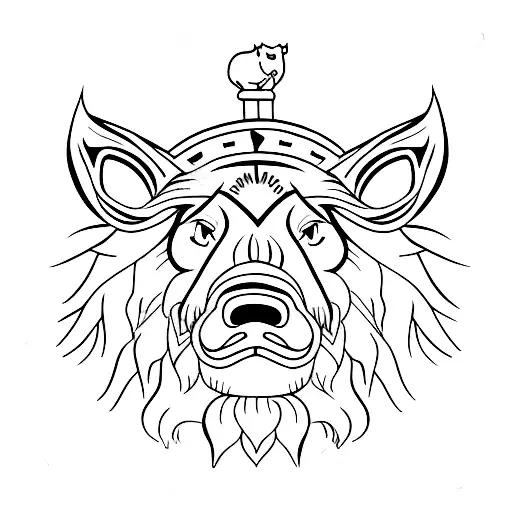 Lion Head With Pig Body With Wings