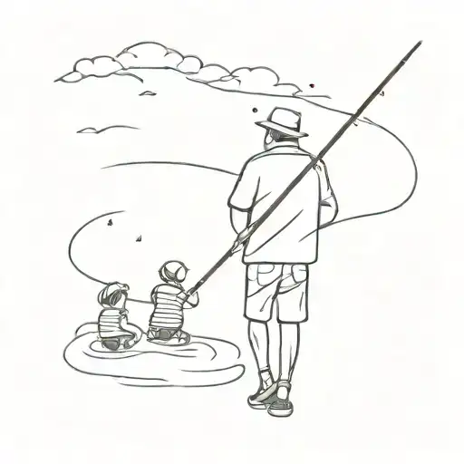 Father Fishing Scene
