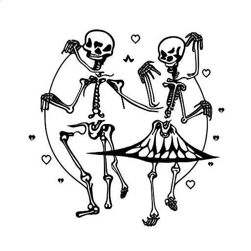 Skeleton Dancing With Woman
