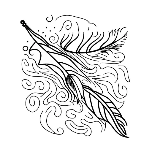 Grey Feather With Red At The Bottom