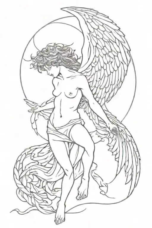 Fallen Angel With Icarus Falling