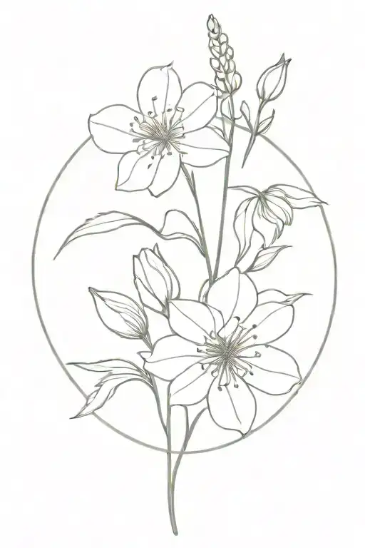 March Birth Flower And July Birth Flower Tattoo Inspired