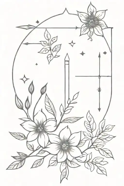 Boho Flowers Leaves Stars Arrow