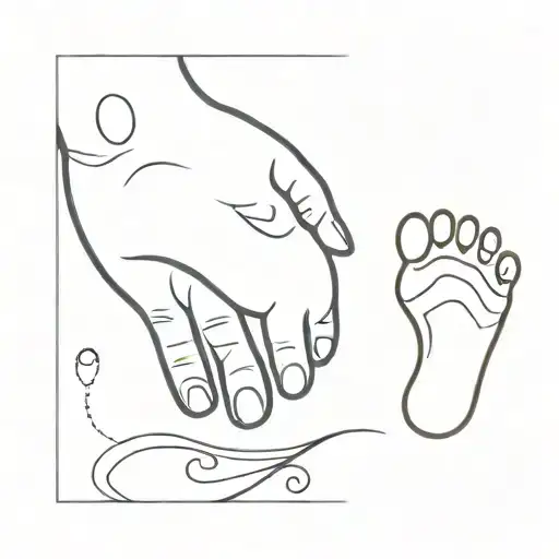 Baby Footprint And Mother