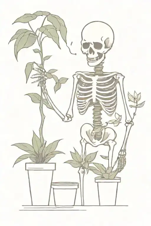 Skeleton Watering House Plants