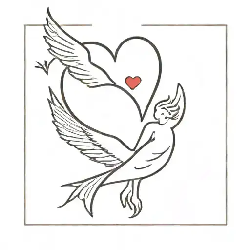 Eros And Heart Symbolizing Love