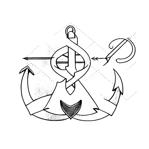 An Anchor And Two Arrows
