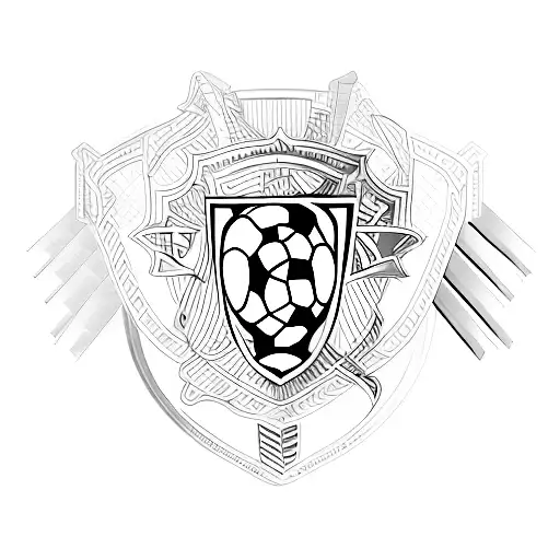 A Minimalist Design Combining The Stade Rennais Crest And A Soccer Field