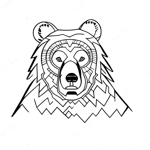 Bear Silhouette In An Evergreen Forest