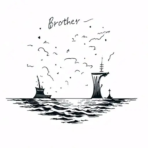 Tattoo On Quad Ocean For Brother Passed Away With Area For Birthday