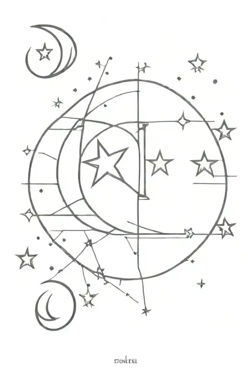 Sun Moon And Star Constellation