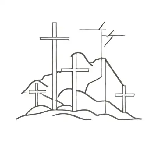 3 Crosses At Mountain And At The Top