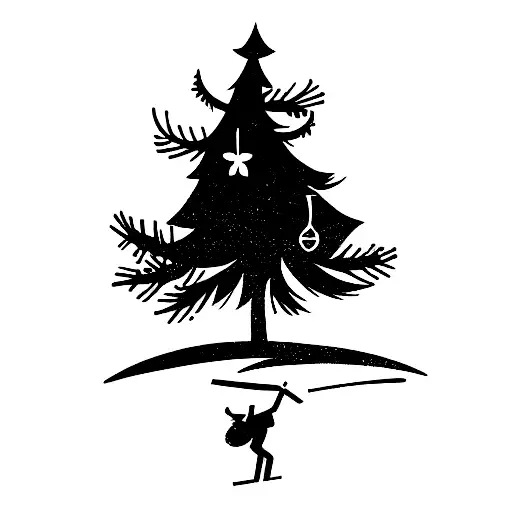 Skier Fell Into A Christmas Tree