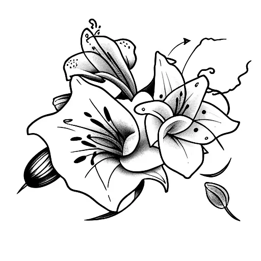 Lily Flower With Lightning