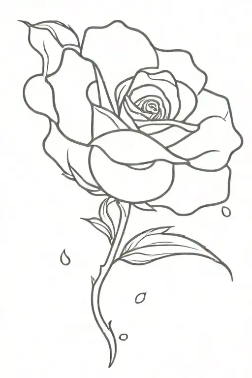 Rose With Falling Petal Representing