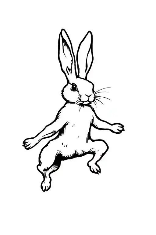 Rabbit Jumping Sailor Jerry Style