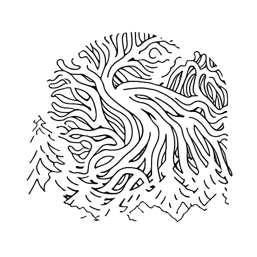 Ekg Turning Into Trees And Mountain