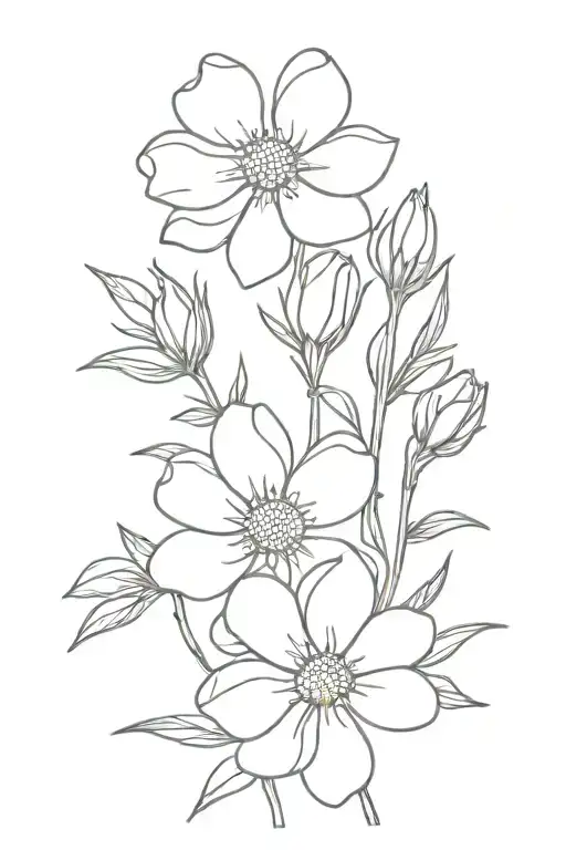 Lupin Rose Daisy Flowers